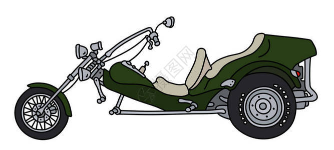 绿色重型机动三轮车图片