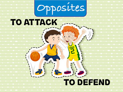 攻击和防御对面文字插图片