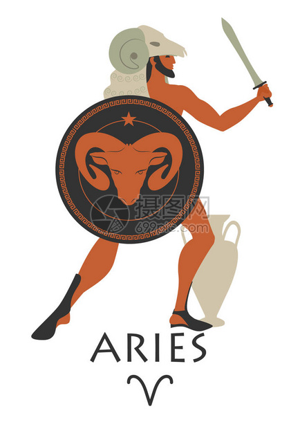 古希腊风格的ZodiacAries希腊英雄图片