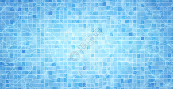 游泳池底部焦散波纹和流动与波浪背景夏季背景水面纹理俯视背景图片