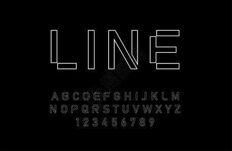 现代字母细线字体和数字标志海报等的设计排版字体大写和数图片