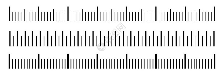 在背景上隔离的大小指标集的创造矢量插图不同的单位距离设计水平测量尺度距离抽象背景图片