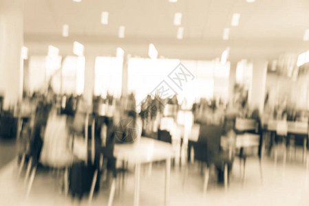 复古色调模糊了美国加利福尼亚州旧金山机场餐厅区等候和用餐的不同乘客群体航站楼登机区的抽象背图片