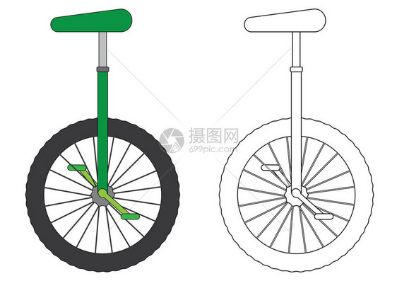 独轮车彩页矢量图图片