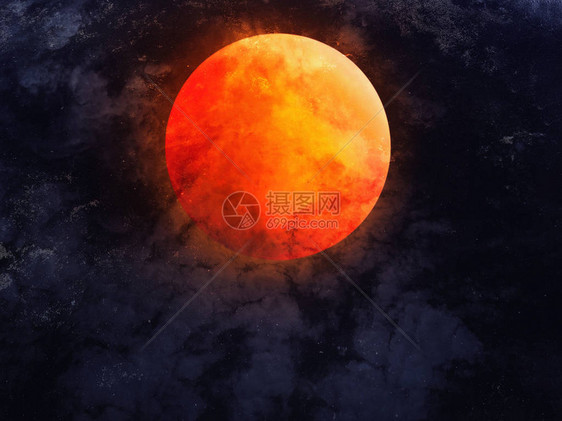 抽象的戏剧夜空与满红的月亮为万圣节背景图片