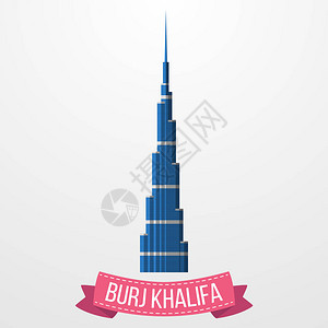 以白色背景显示BurjKhalifa塔图图片