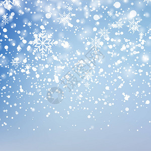 圣诞背景与飘落的雪花向量图片
