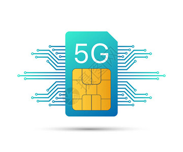 5GSimCard移动电信技术符号图片