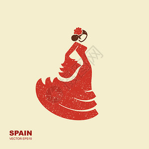 西班牙的Flamnco舞者平面图标VictorI说明图片