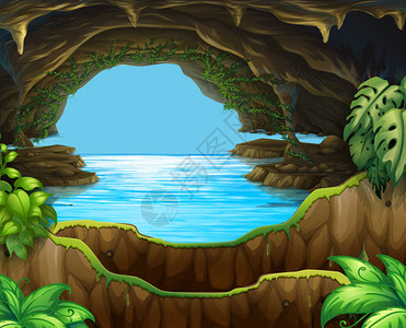 洞穴插图中的天然水图片
