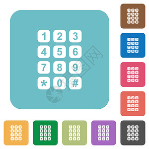 双十的素材彩色四边正方背景上的数字键插画