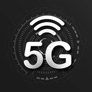 5G蜂窝移动通信黑色标志背景与全球网络线路链传输数字化转型和技术概念海量未来设备连图片