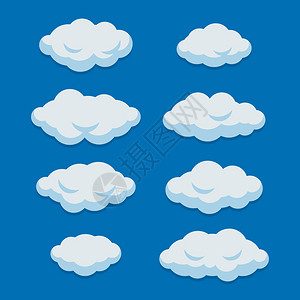 蓝天空背景上的卡通云图片