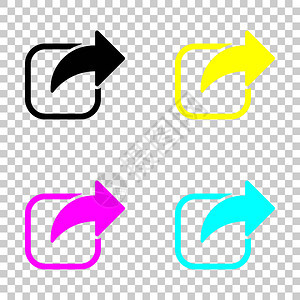 共享图标箭头和方在透明背景上有色的cm图片