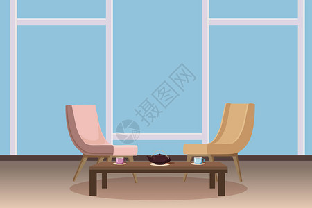 室内客厅的椅子茶桌软垫窗户图片