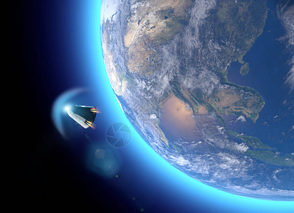 环绕地球的轨道卫星对地球的观察大气摩擦这种图像的要素由美国航天局提供3d投影图片