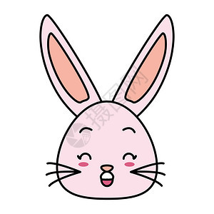 可爱的兔子面对卡通漫画图片