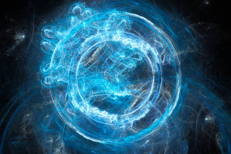 蓝色发光等离子火焰门户计算机生成抽象背图片