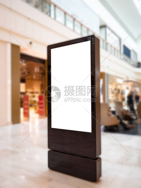 数字媒体空白黑屏幕现代面板购物中心广告设计招牌画廊模型模型背景模糊的图片
