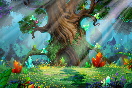 森林宝藏视频游戏数码CG艺术概念说明现实的背景图片