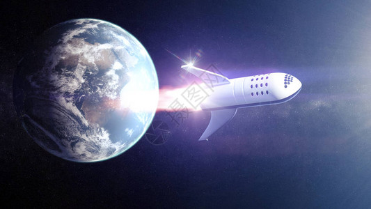围绕和月的空间旅游概念空间飞船3D转化美国航天局提供的这一图图片