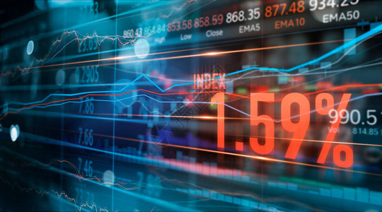 金融股市数字和外汇交易图表商业和股市数据技术抽象多彩背景的图片
