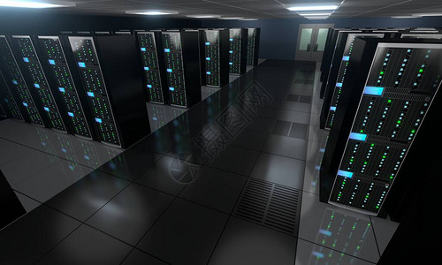 3D服务器室数据中心存背景图片