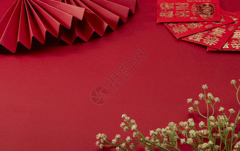 新年主题的红色背景背景图片
