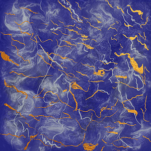 深色大理石幻影蓝与金色大理石现代背景靛蓝深色颜料用于壁纸名片海报传单横幅网站插画