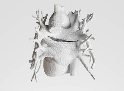 心脏的生物打印心脏的3D打印医学未来的概念图片