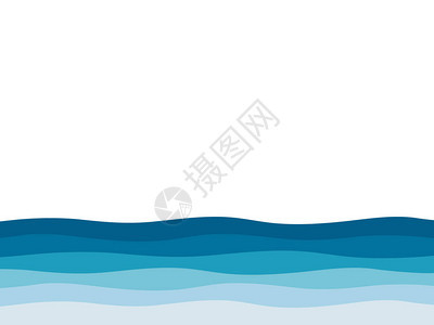 水浪背景矢量插图蓝白背景摘要带图片