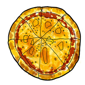 披萨奶酪配马苏里拉奶酪帕尔马干酪融化和奶油卡通插图标网页横幅图片