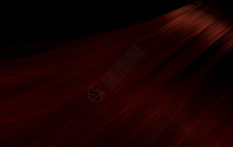 仔细观察一头闪亮的红色直发头的头部以卷状曲线风格设计图片