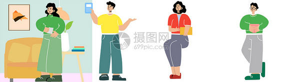 人物场景生活女人男SVG插画图片