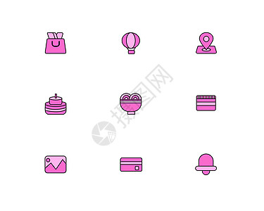 紫色购物简洁图标图片
