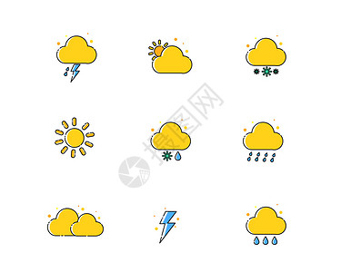 MBE风格天气主题元素套图svg图标​图片