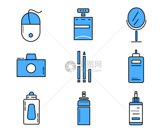 蓝色图标购物元素ICON图标图片