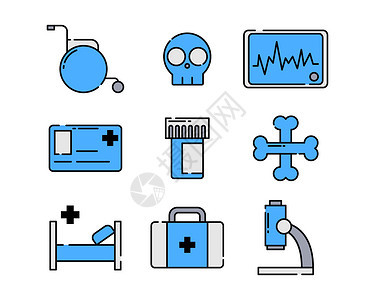 蓝色医疗主题医疗箱显微镜套图图片