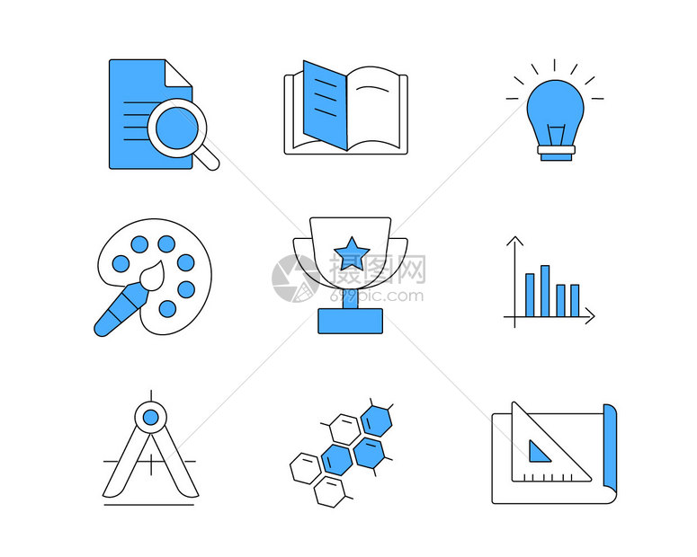 蓝色教育图标svg图标图片