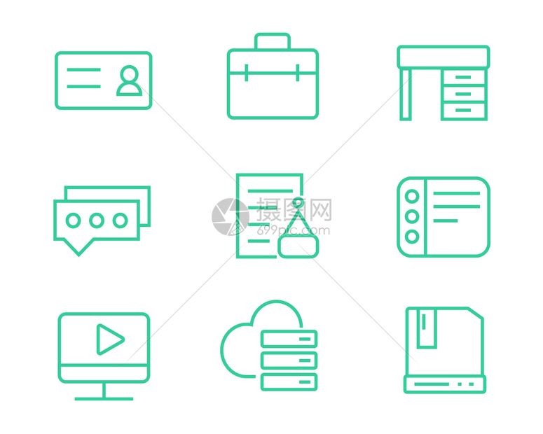 绿色ICON图标商务元素套图svg图标图片