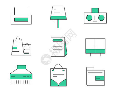 绿色ICON图标购物元素套图svg图标图片
