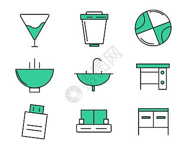 绿色ICON图标生活用品类元素套图svg图标图片