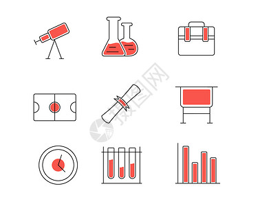 红色实验SVG元素图标套图高清图片