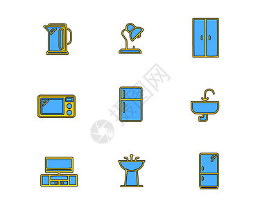 彩色家电图标svg图标元素套图图片