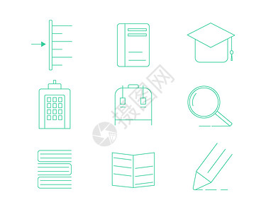绿色ICON图标教育SVG图标元素套图1背景图片