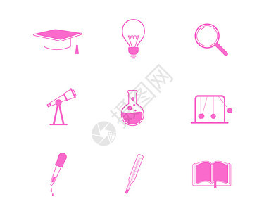 粉色教育图标svg图标元素套图图片