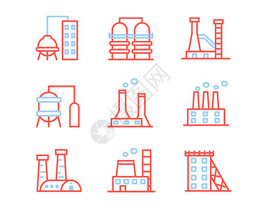 红蓝工业图标svg图标元素套图图片