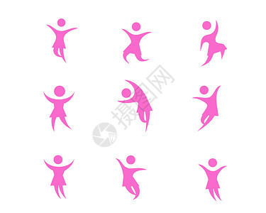 粉色运动小人图标女孩svg图标元素套图图片