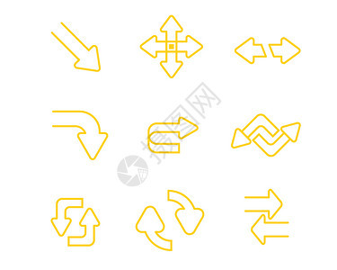 黄色指向箭头svg图标元素套图背景图片