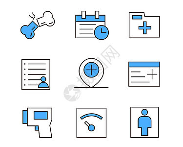 蓝色医疗SVG元素图标套图4图片
